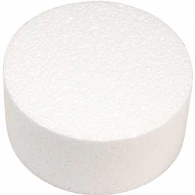 1x piepschuim vorm ronde schijf/schijven 10 x 7 cm hobby/knutselmateriaal