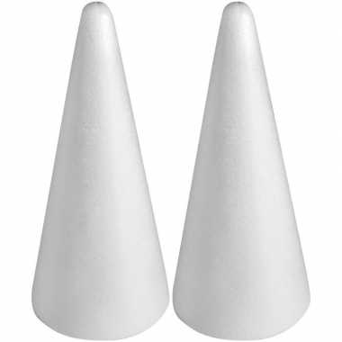 2x hobby/diy piepschuim kegel vormen 28 cm