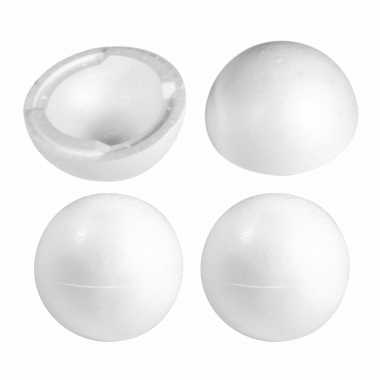 4x stuks hobby/diy holle piepschuim bal/bol 40 cm halve schalen
