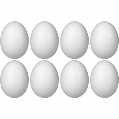 8x piepschuim ei decoratie 20 cm hobby/knutselmateriaal