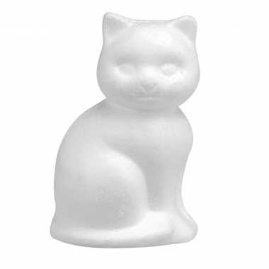 Piepschuim hobby knutselen vormen/figuren dieren kat/poes van 13 cm