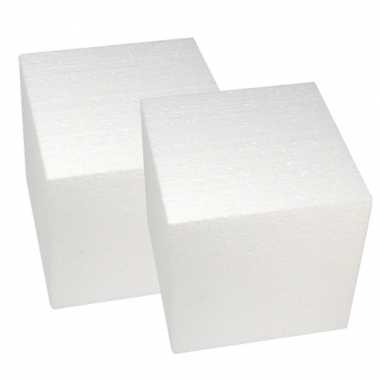Set van 6x stuks piepschuim vormen/figuren kubus 20 x 20 cm
