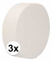 3x piepschuim schijf 10 cm breed en 3 cm dik