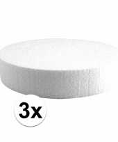 3x piepschuim schijf 20 cm breed en 4 cm dik