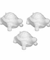 3x stuks piepschuim figuren schildpadden van 12 cm